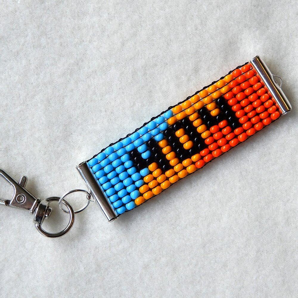 404 ATL bead keychain, Atlanta MARTA colors, handmade
